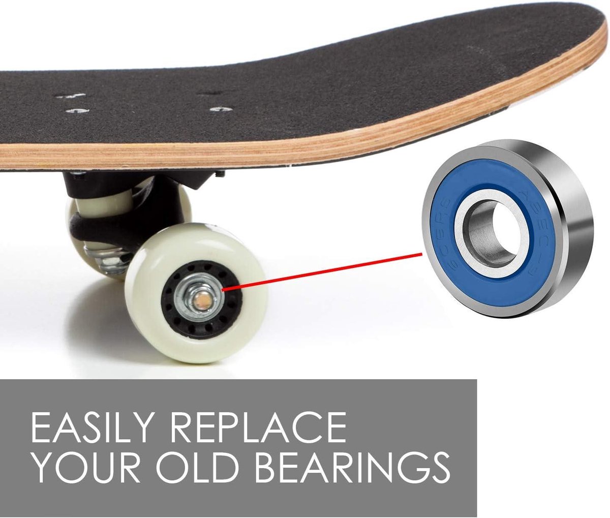 Allecta – Wrijvingloze Skateboard Rolschaatsen Lagers met Abec 9 – Duurzaam en Smeervrij