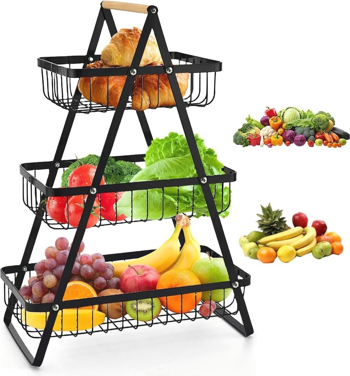 3 Tier Fruit Mand - Keuken Organizer voor Groente en Fruit
