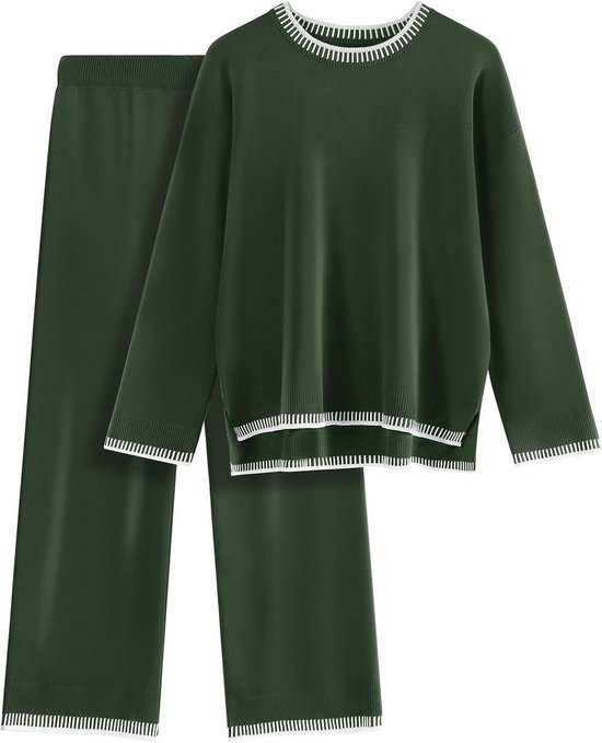 Laura | 2-delige set van een tweekleurige hoodie en een broek met wijd Laura | 2-delige set van een tweekleurige hoodie en een broek met wijd
