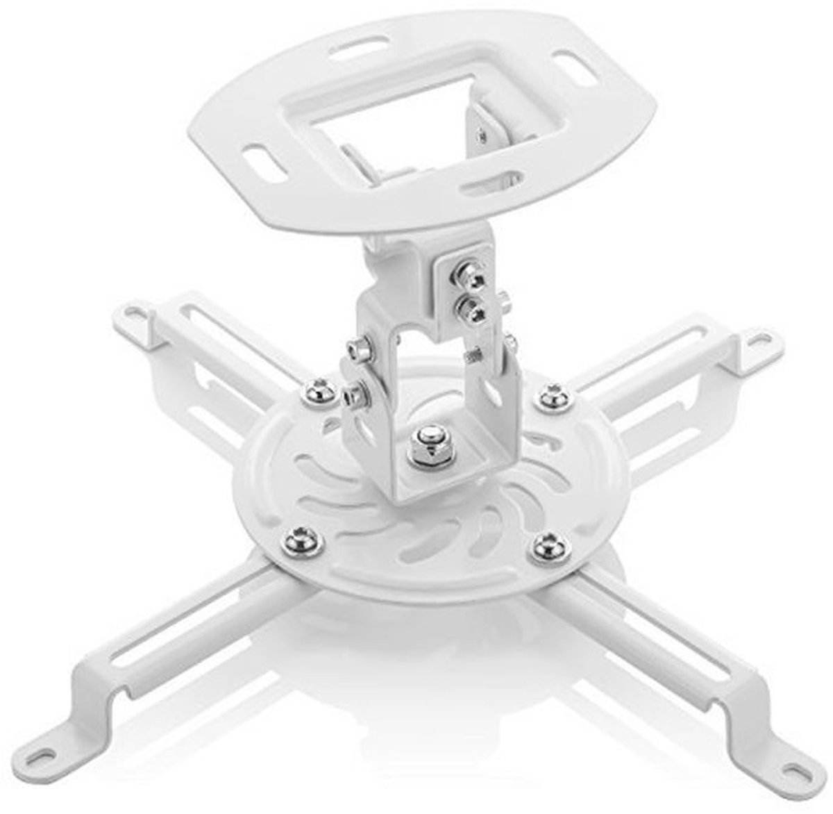 Universele Projector Plafondbevestiging - Draaibaar en Kantelbaar - Tot 13,5 Kg - Inclusief Kabelgeleider - Wit