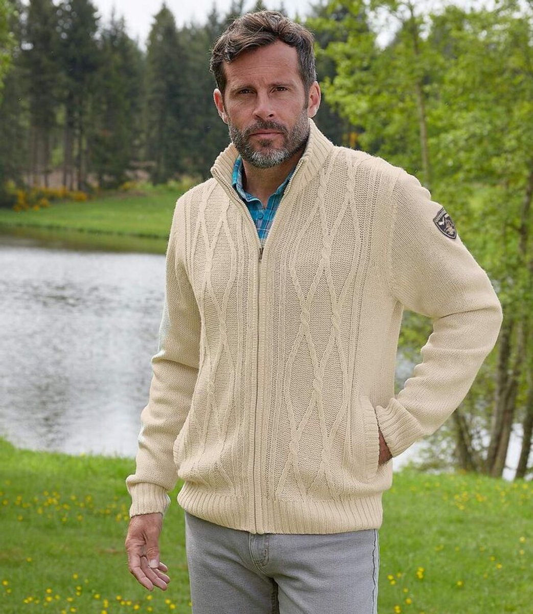 ATLAS FOR MEN - Gemêleerd gebreid vest Outdoor - Heren - Verkrijgbaar in grote maten - M