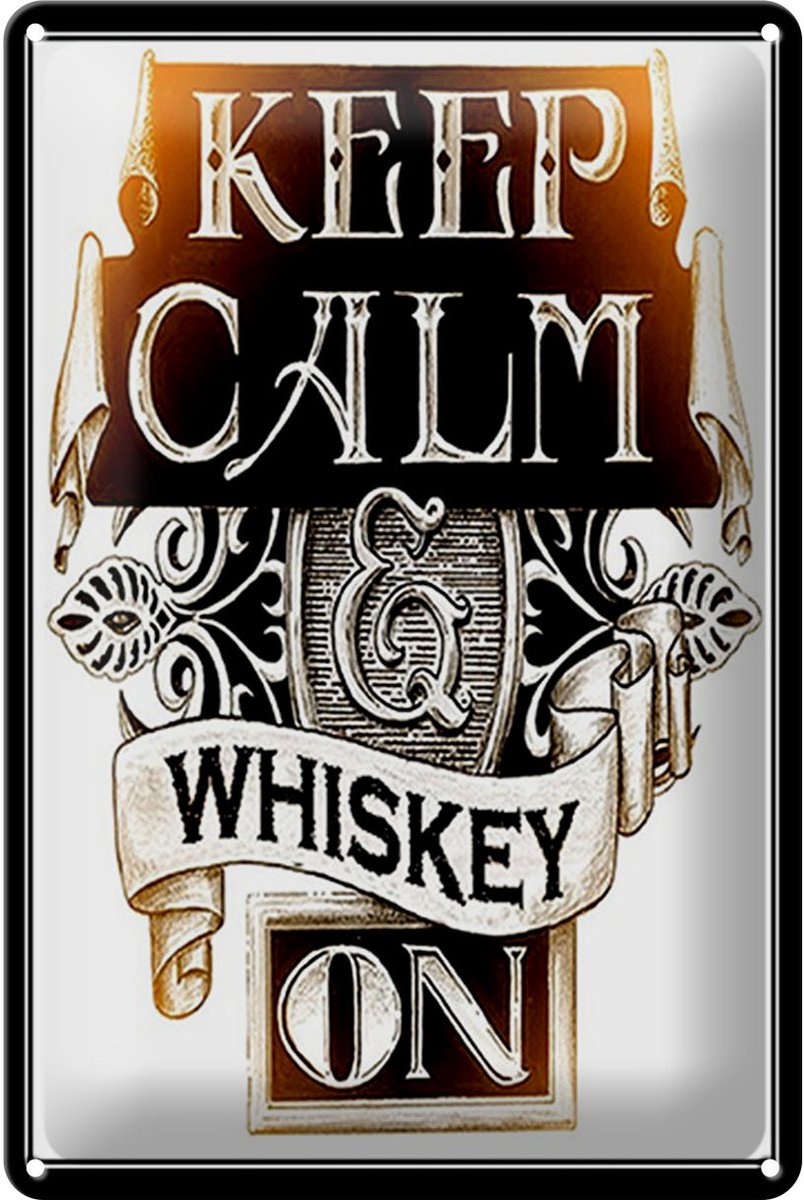 Blechschild Spruch 20x30cm Keep Calm Whiskey on