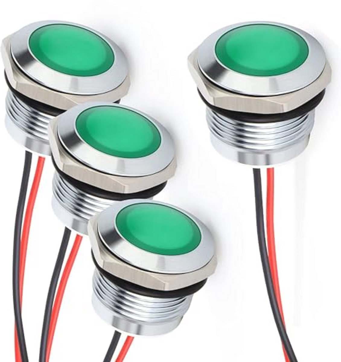 Energiebesparende Waterdichte Indicatorlamp - Groene LED - 16mm Gat