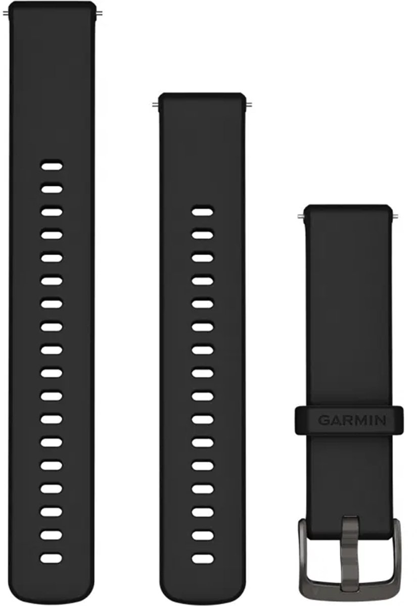 Garmin Quick Release Siliconen Horlogebandje - 18mm Polsbandje - Wearablebandje - Zwart