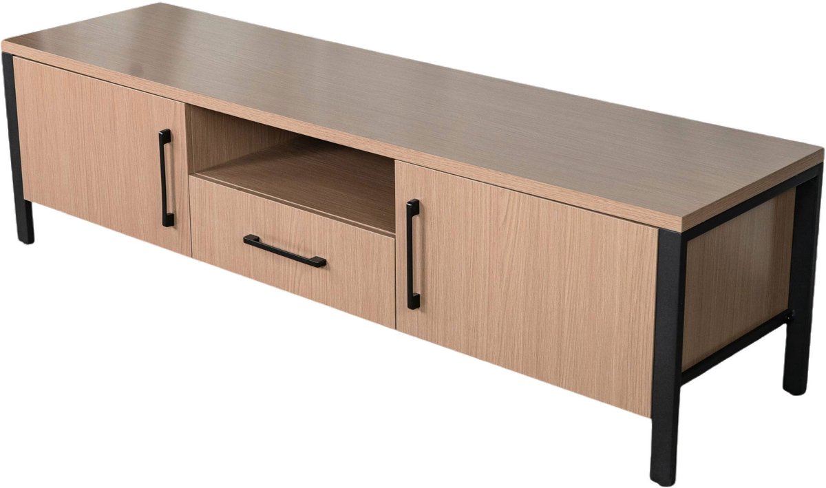Lizzely Garden & Living Tv meubel lichtbruin melamine 170cm Bente tv-meubel