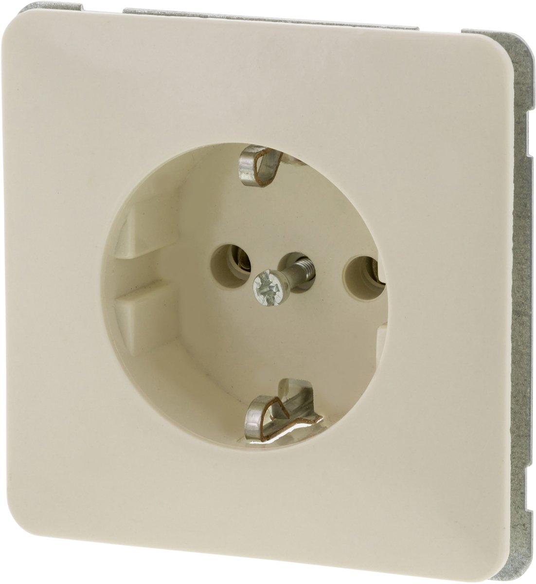 Peha Standard contactdoos - inbouw - 1-voudig - randaarde - crème