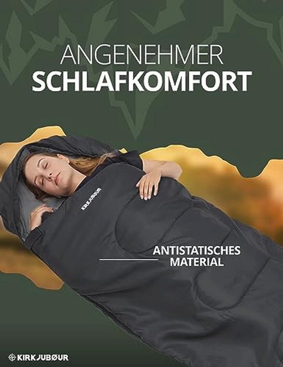 Ultralichte Outdoor Camping Slaapzak 220 x 75 cm - Comfort tot 15 °C met Capuchon en Dekenfunctie van Merkloos — afbeelding 3