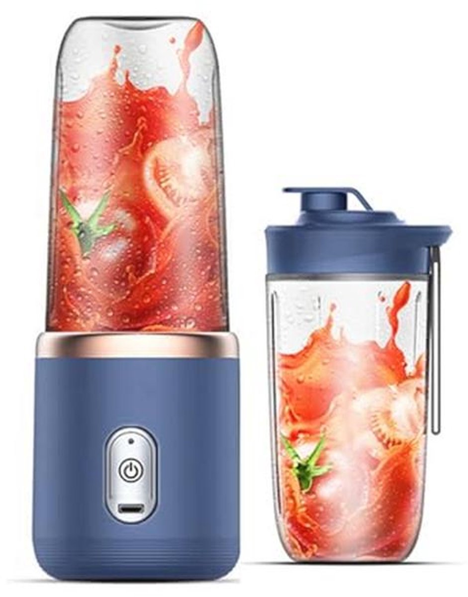 Draagbare Mini-Sapcentrifuge voor Smoothies Oplaadbaar en USB 6 Messen Ideaal voor Reizen en Sport