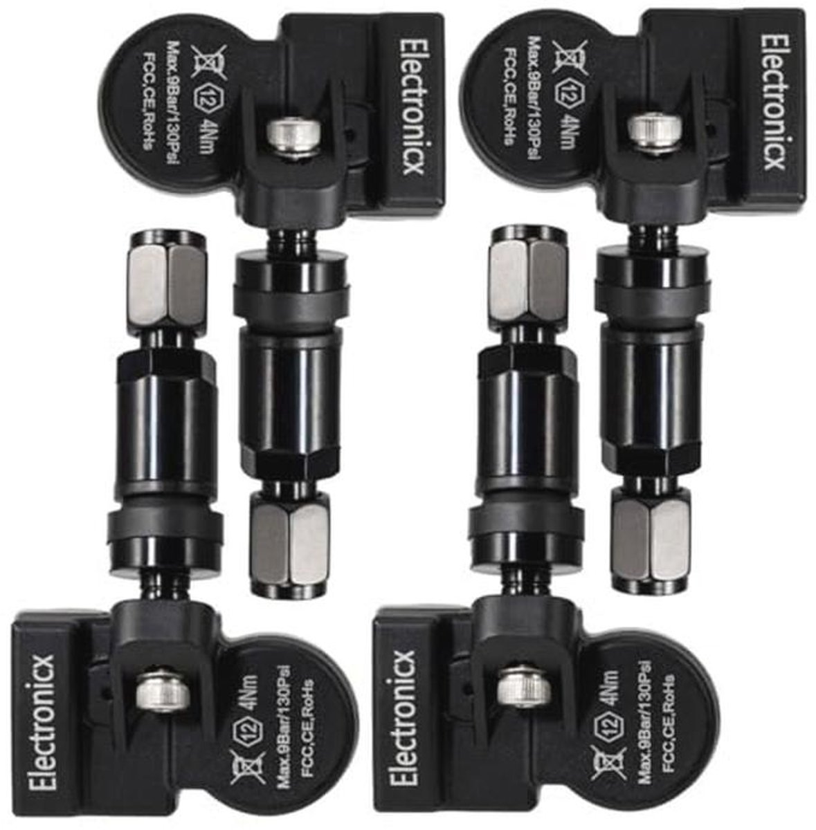 TPMS Bandenspanningsmeter 4x Set - Hoge Nauwkeurigheid 433MHz - Eenvoudige Installatie