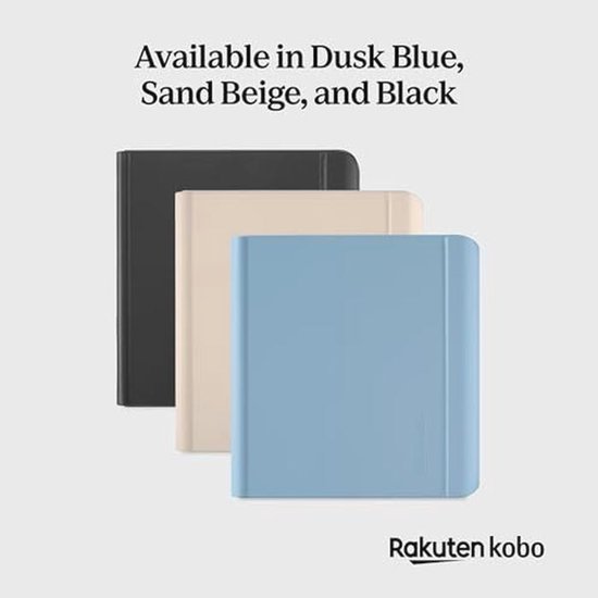 Kobo Libra Colour SleepCover Hoes met Stylus - Dusk Blue - Veganistisch Leer en 2-Weg Standaard voor 7" eReader van Merkloos — afbeelding 5