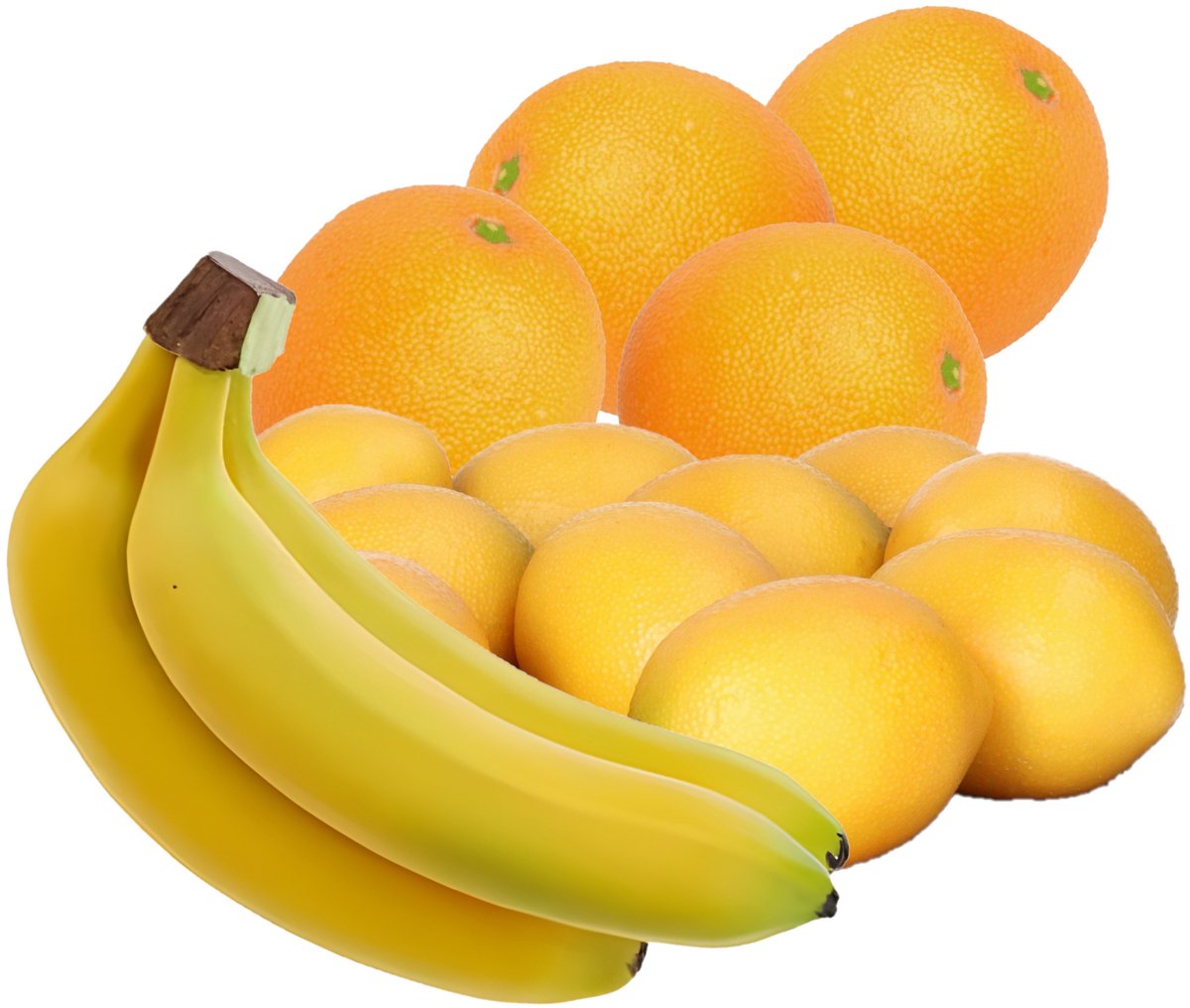 Bellatio Design Kunstfruit - fruitschaal decoratie set - bananen - citroenen - sinaasappels - fruit