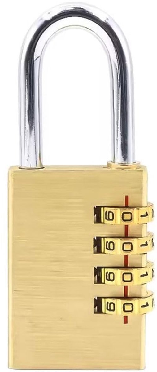 Stunq® Cijferslot met Roestbescherming - 4-Cijferig Combinatieslot, Messing, Weerbestendig