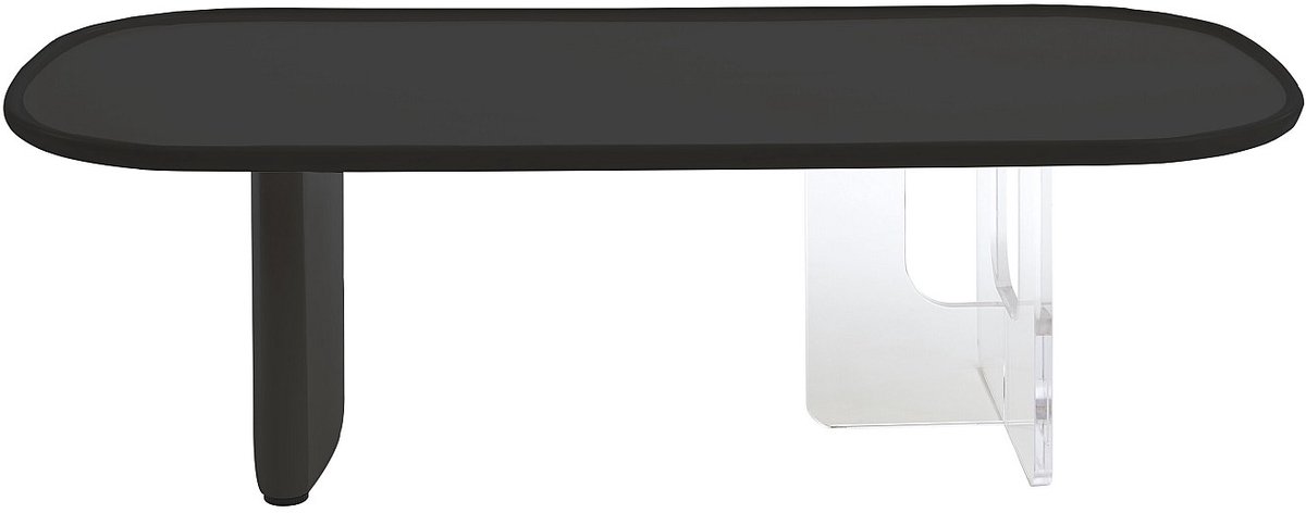 Vente-unique Salontafel van MDF en acryl - Zwart en transparant - RASIA