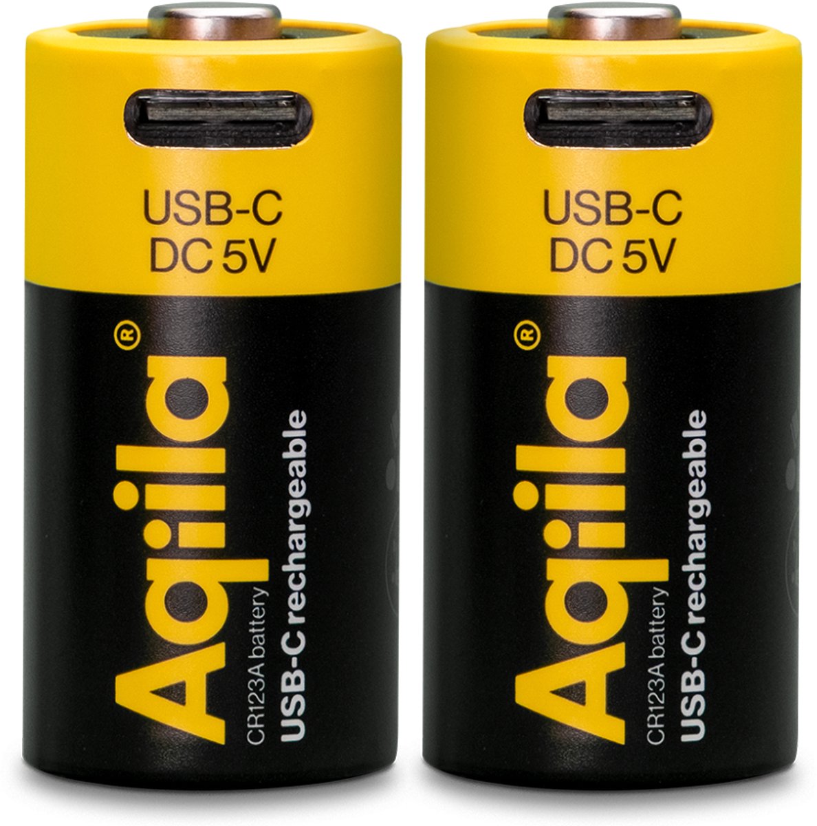 Aqiila CR123A Oplaadbare Li-ion Batterij 3V, 750 mAh - 2 stuks CR123a batterij oplaadbaar met 2-in1 USB-C kabel