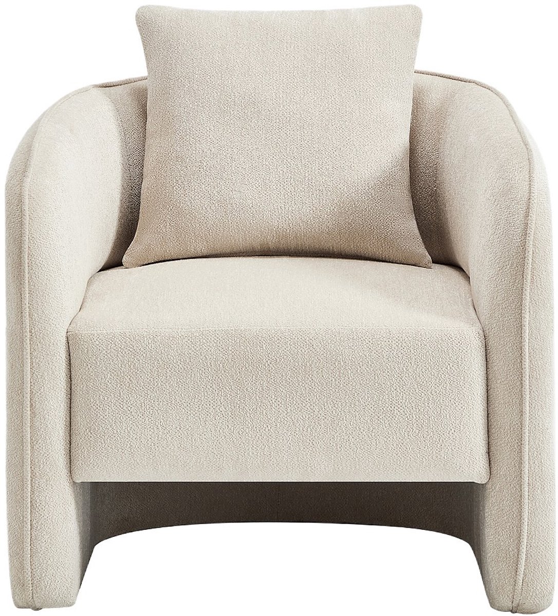 Vente-unique Fauteuil van gespikkelde beige stof LANITO