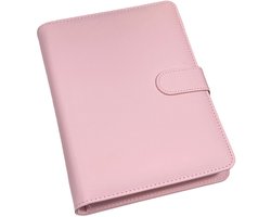 longziming A5 Photo Card Folder - Photocard Album Kpop Binder A5 - 120 Pockets PU Leren Kaartenhouder - 6-Ring Foto Album voor Kpop - Verzamelingen30 Pagina’s 4 Pockets per Page - Roze