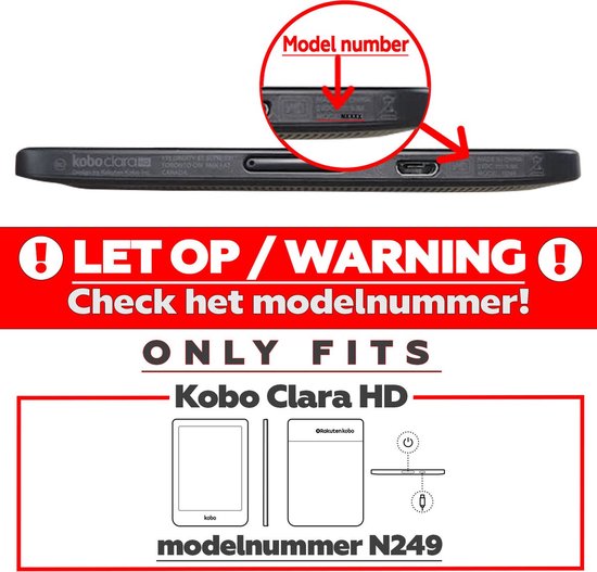 Jumada's Kobo Clara HD Hoesje Sleepcover - Folio Hoes in Zwart - Perfect Geschikt! van jumadas — afbeelding 5