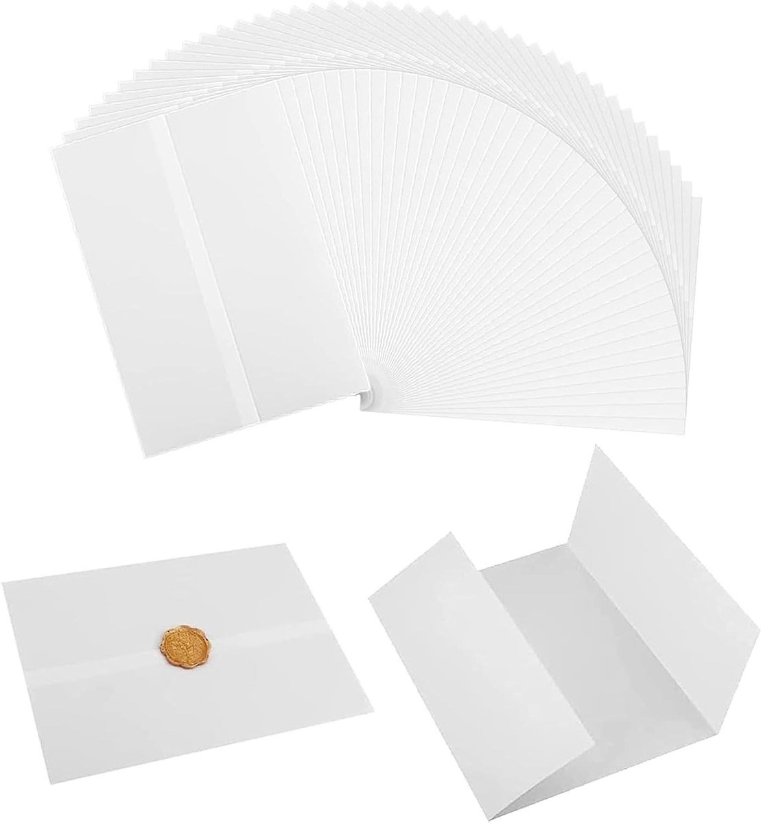 Cosensi - Perkamenthoezen voor Uitnodigingen 13 x 18 cm - Bedrukbare Doorschijnende Perkamentjassen - Vellum Papieren Jas voor Bruiloft - Verjaardag - Housewarmingparty