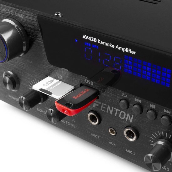 Stereo set - Fenton Bluetooth karaoke stereo set met versterker en speakers - 120W van Fenton — afbeelding 4
