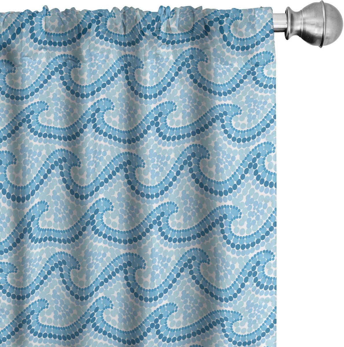ABAKUHAUS Marine Gordijnen – Oceanisch Geometrisch – 2x75x225 cm Pale Azure Blau