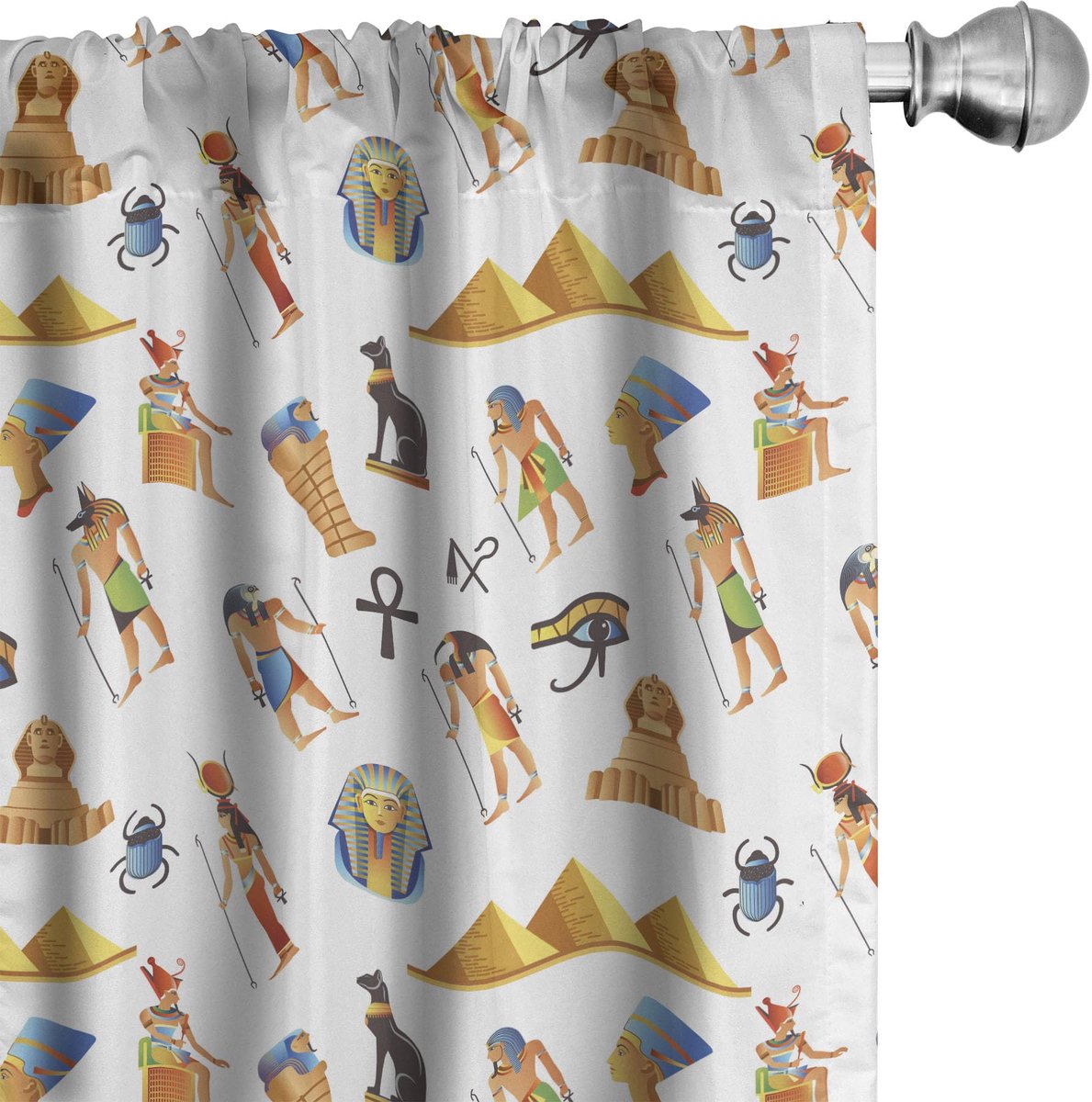 ABAKUHAUS Voorhangen – Egyptisch Mythos – 2x75x175 cm – Multicolor