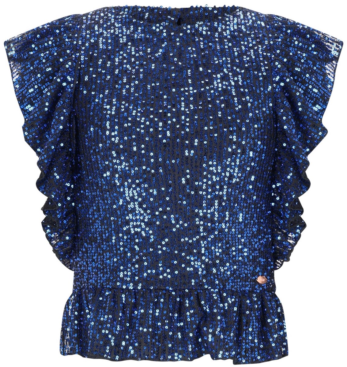 NoBell' - Teddy Sequince Top - Ensign Blue - Maat 122-128