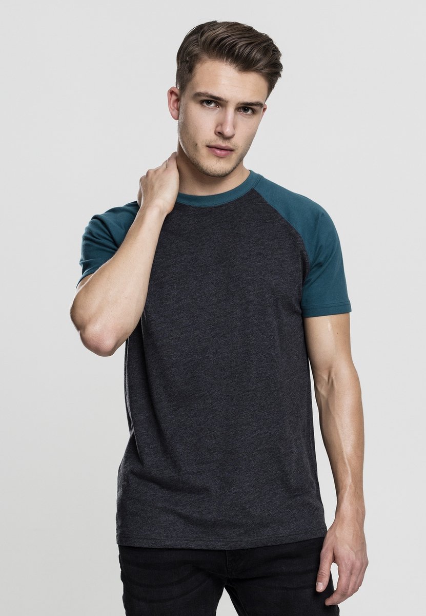 Urban Classics Raglan Contrast Tee Heren T-shirt – M Grijs