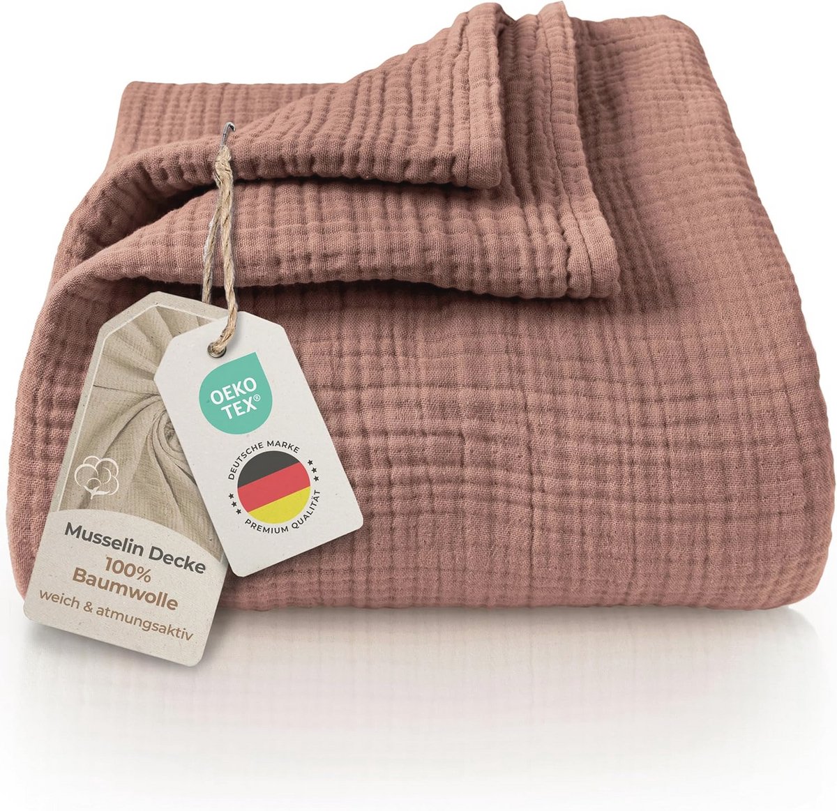 Premium Muslin Bedspread XXL - 220 x 240 cm, 100% Katoen, Extra Zacht, Cuddly Dekbed, Sofa Deken