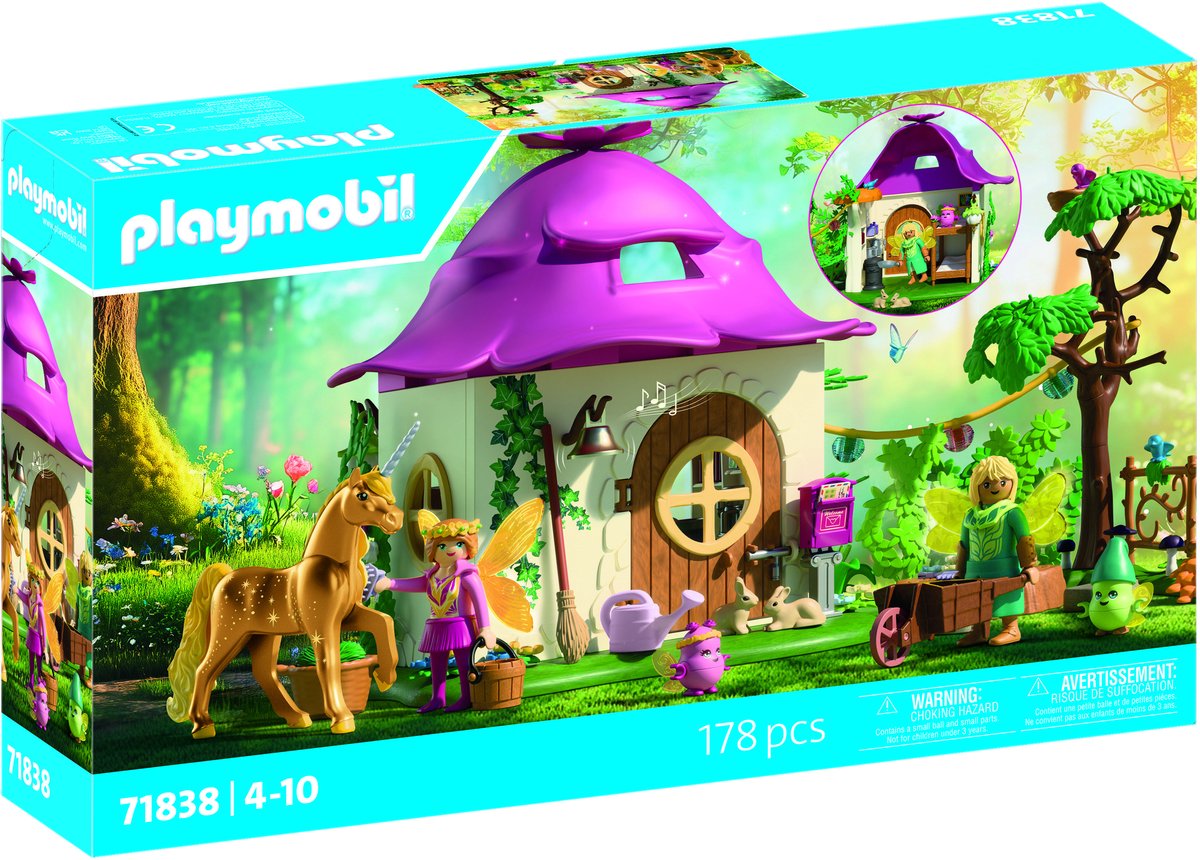 PLAYMOBIL Magische Eenhoorns - Feeënhuis met gouden eenhoorn en stal - Met oplichtende slinger voor magische nachten - 71838 — afbeelding 6