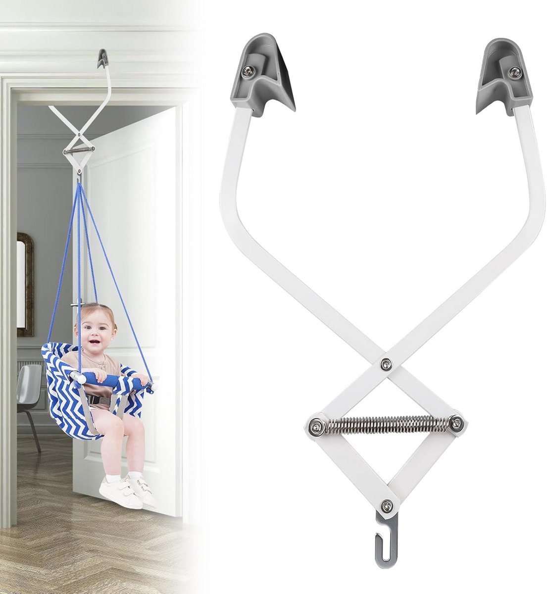 Deurklem voor babyveerwieg en babyschommel - Belastbaar tot 16 kg