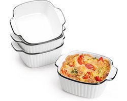Set van 4 keramische bakvormen voor heteluchtfriteuse - 400 ml ovenschaal met handgrepen