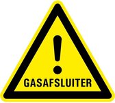 Waarschuwingsbord gasafsluiter - kunststof 100 mm