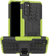 Rugged Kickstand Back Cover - Geschikt voor Samsung Galaxy S20 Hoesje - Groen