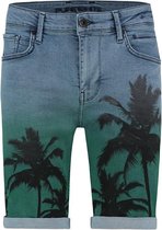 Purewhite -  Heren Slim Fit    Korte Broek  - Blauw - Maat 33