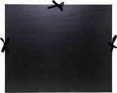 5x Tekenmap Kraft zwart vernist - met lint 32x45cm - A3, Zwart