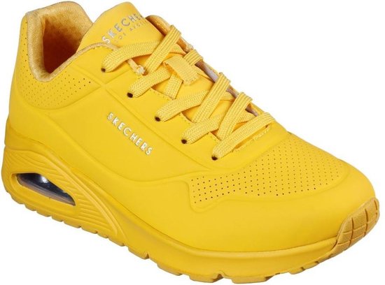 Skechers Uno Stand on Air geel sneakers dames (73690 YEL) | bol.com