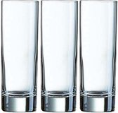 3x Longdrinkglazen 220 ml - 22 cl - Longdrink glazen - Water/sapglazen - Longdrink glazen van glas