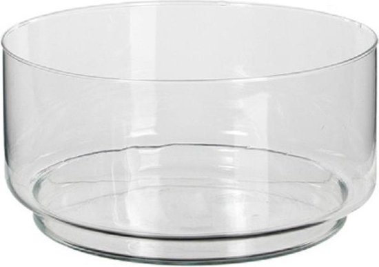 Lage schaal / vaas transparant gekleurd glas 13 x 26 cm - glazen vazen -  woonaccessoires | bol.com
