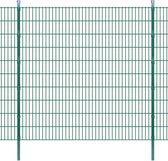 Dubbelstaafmatten en palen 2008x2030 mm 6 m groen