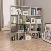 Kamerscherm/boekenkast 110x24x110 cm spaanplaat betongrijs