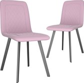 Eetkamerstoelen 2 st fluweel roze