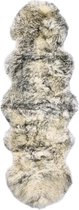 Vloerkleed 60x180 cm schapenvacht gemêleerd donkergrijs