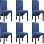 Eetkamerstoelen 6 st stof blauw