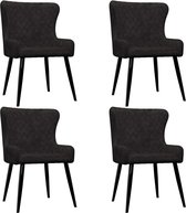 Eetkamerstoelen 4 st fluweel zwart