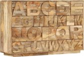 Alfabetkast met 6 lades 120x35x79 cm massief mangohout
