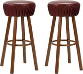 Barstoelen 2 st kunstleer bruin