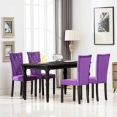 Eetkamerstoelen 4 st fluweel paars