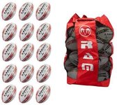 Lot de 15 balles de rugby Squad avec sac de transport Taille 5 5-15 pièces