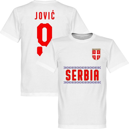 Servië Jovic 9 Team T-Shirt - Wit - XXXXL
