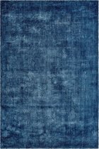 Handgeweven effen vloerkleed Breeze - blauw - 140x200 cm
